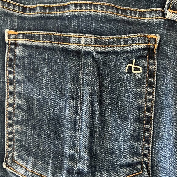 rag & bone Denim - RAG & BONE | Paz 10 Inch High-Rise Crop Flare Jeans | Stretch Denim Raw Hem | 28